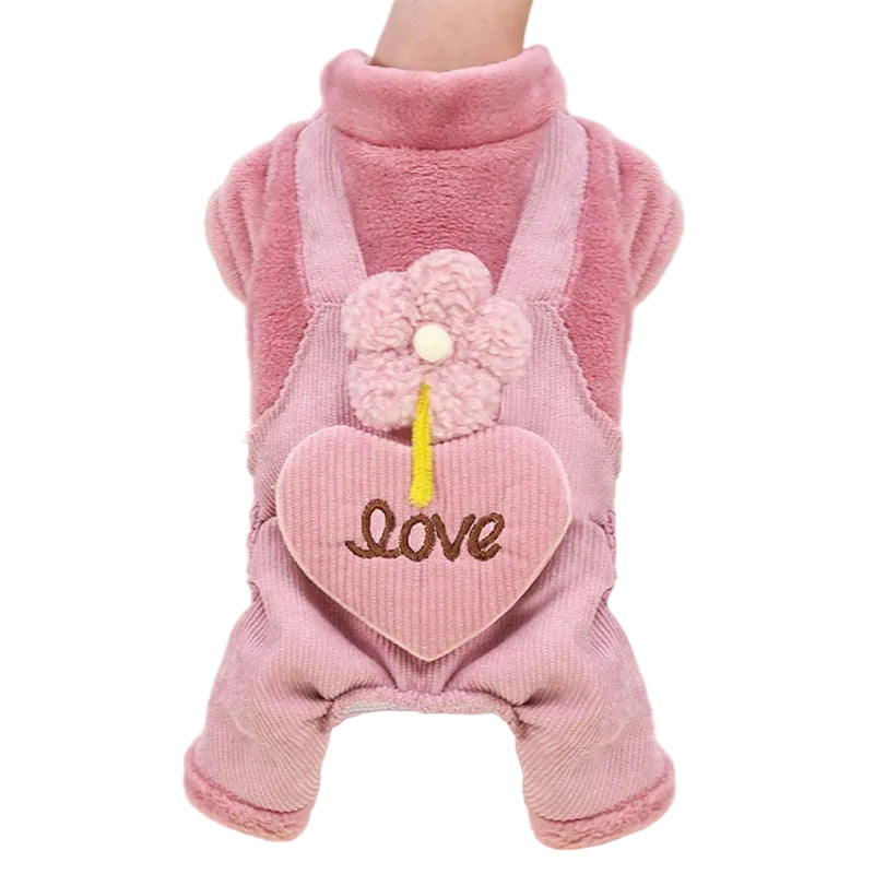 Love Flower Dog Overalls