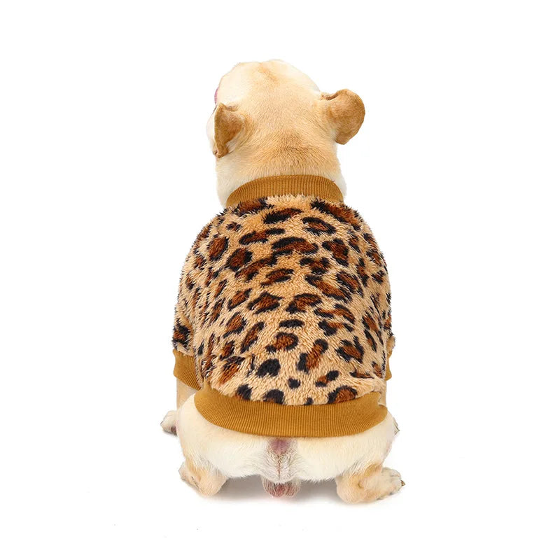 Elastic Leopard Print Dog Hoodies