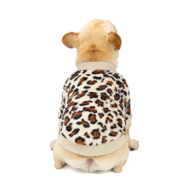 Elastic Leopard Print Dog Hoodies