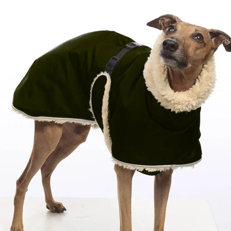 Greyhound Fleece Lined Winter Warm Dog Jacket