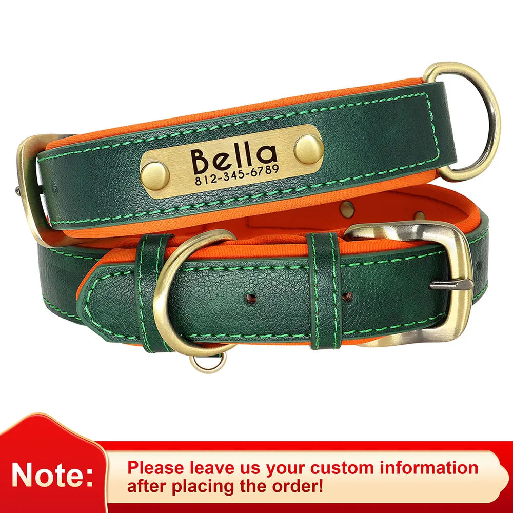 Personalized PU Leather Dog Collar