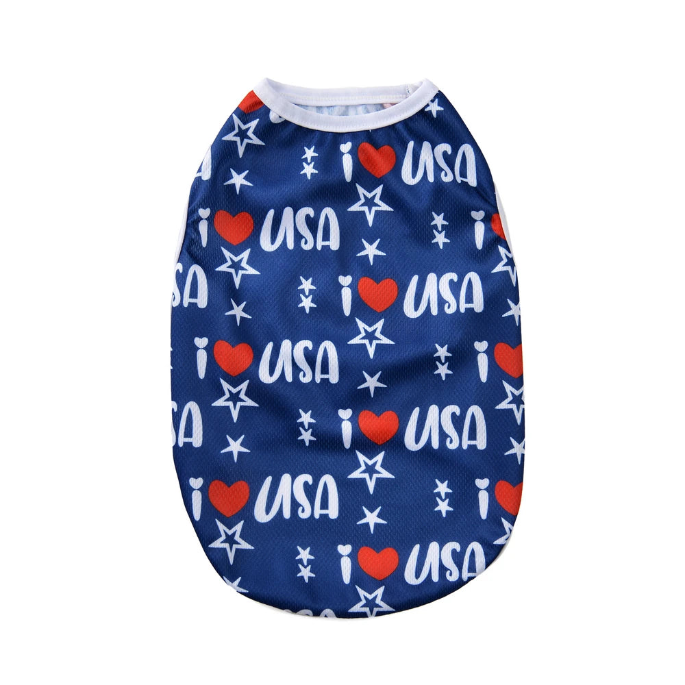 Independence Day Dog Vest – Striped Print Pet Clothes
