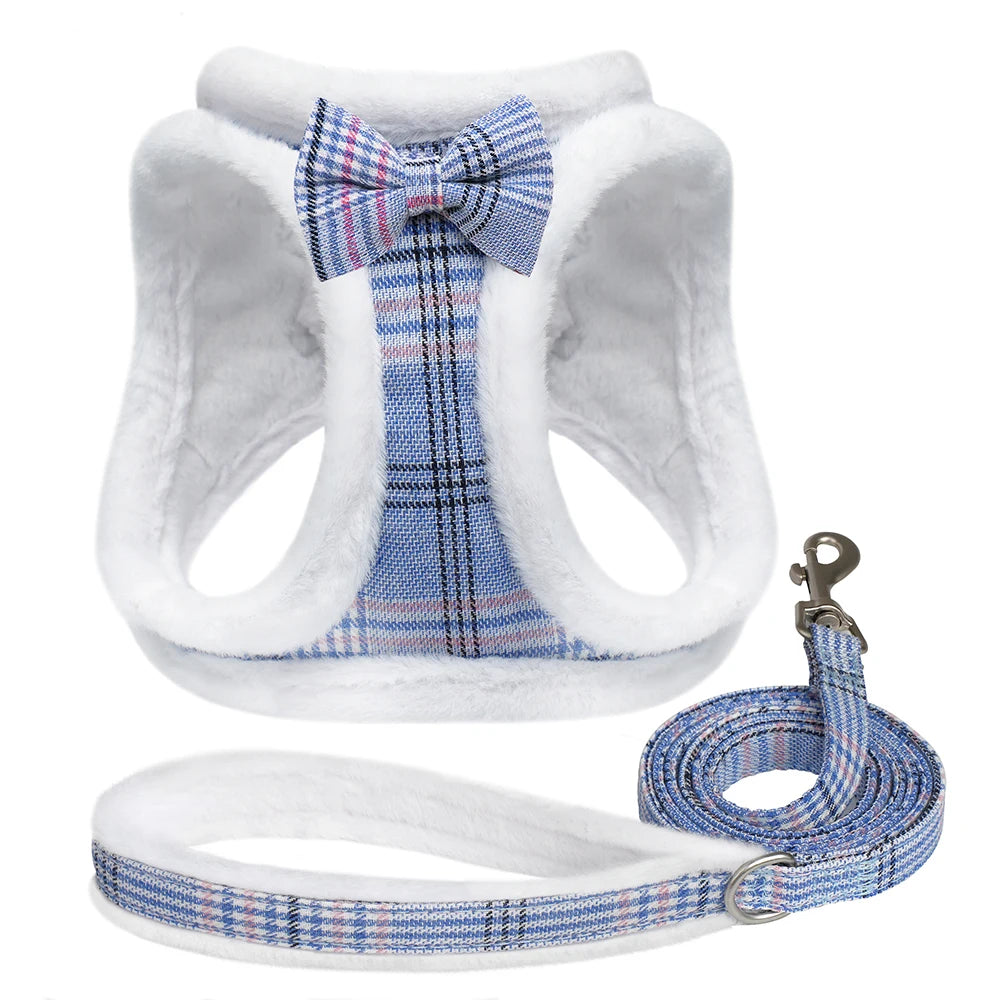 Winter Warm Dog Harness & Leash Set – Soft Fur