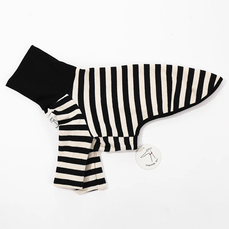 Black and White Striped Italian Greyhound Sweater