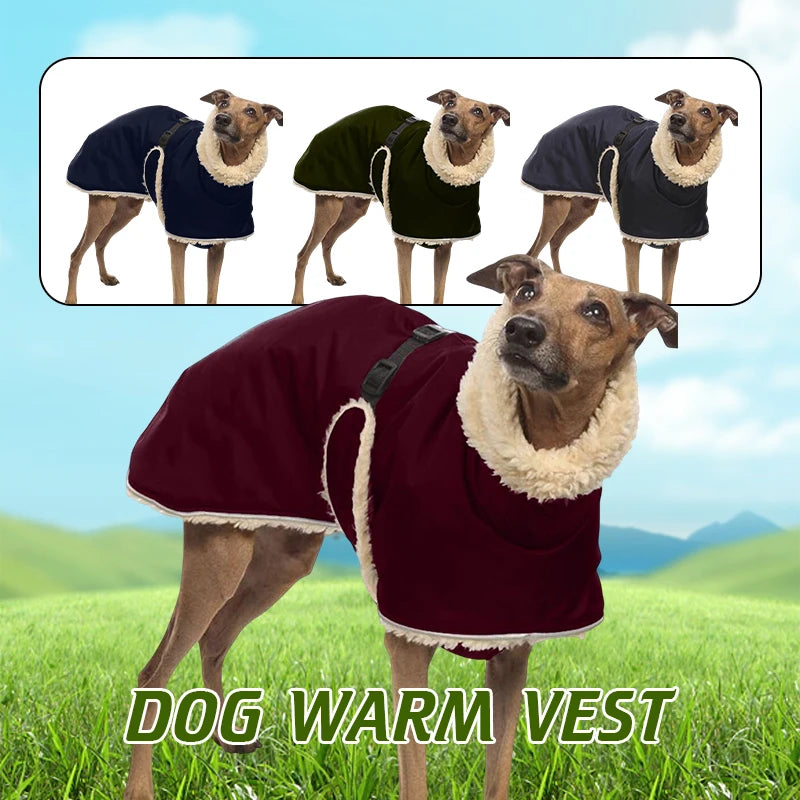Greyhound Fleece Lined Winter Warm Dog Jacket