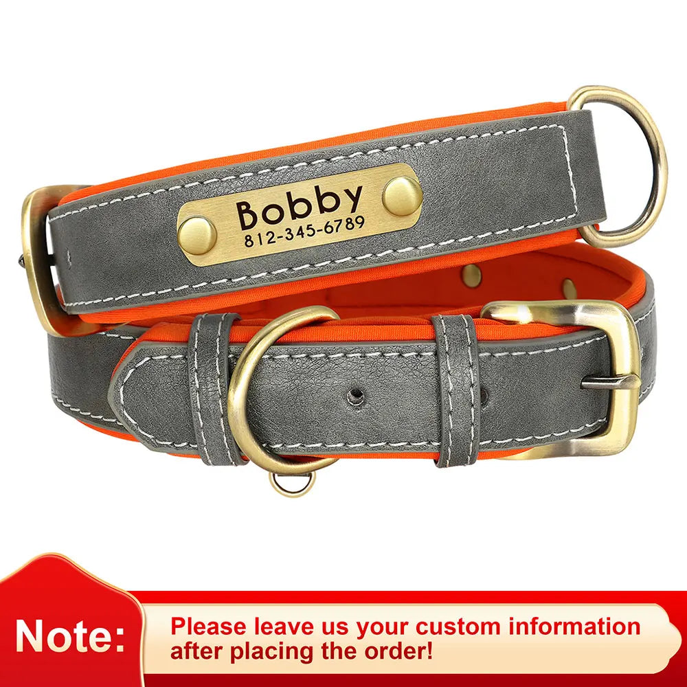 Personalized PU Leather Dog Collar