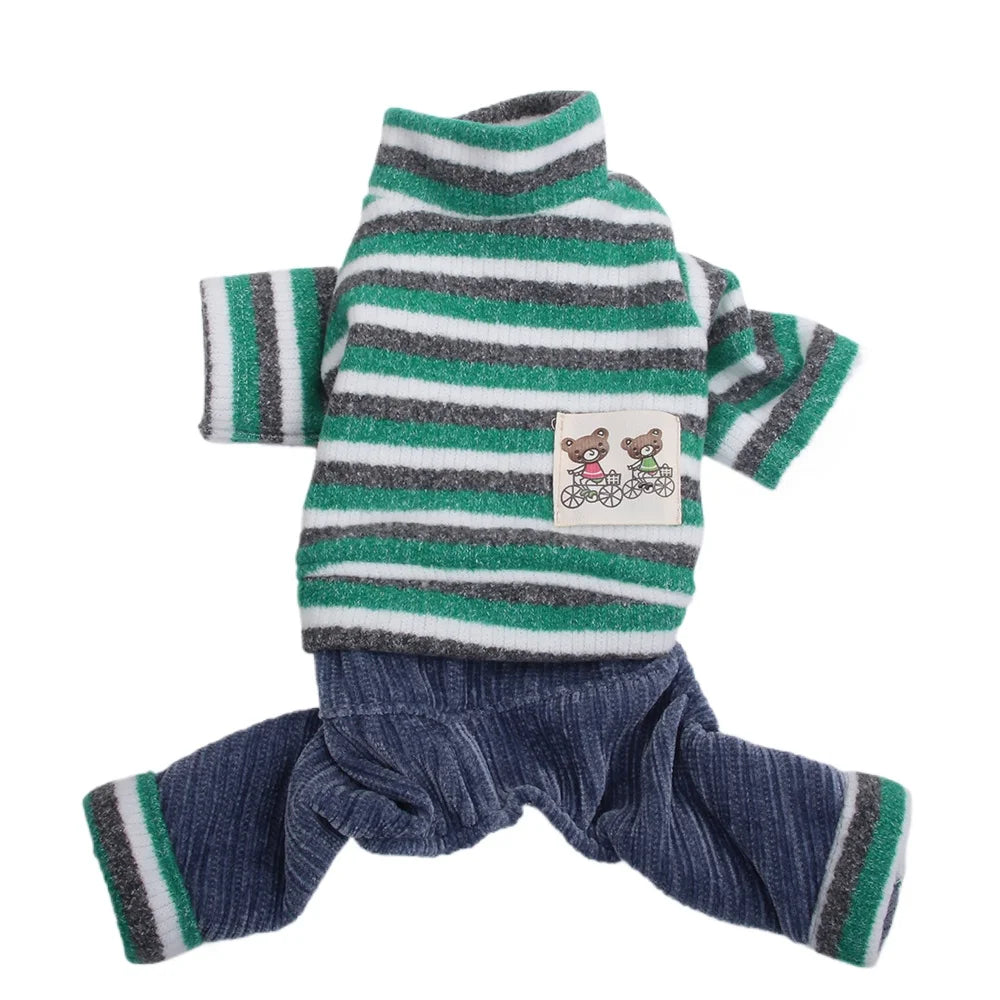 Striped Dog Jumpsuit Romper