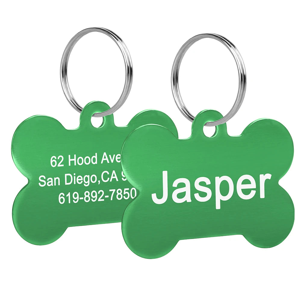 Bone-Shaped Personalized Pet ID Tag
