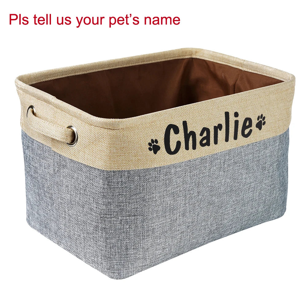 Personalized Foldable Dog Toys Basket Bag