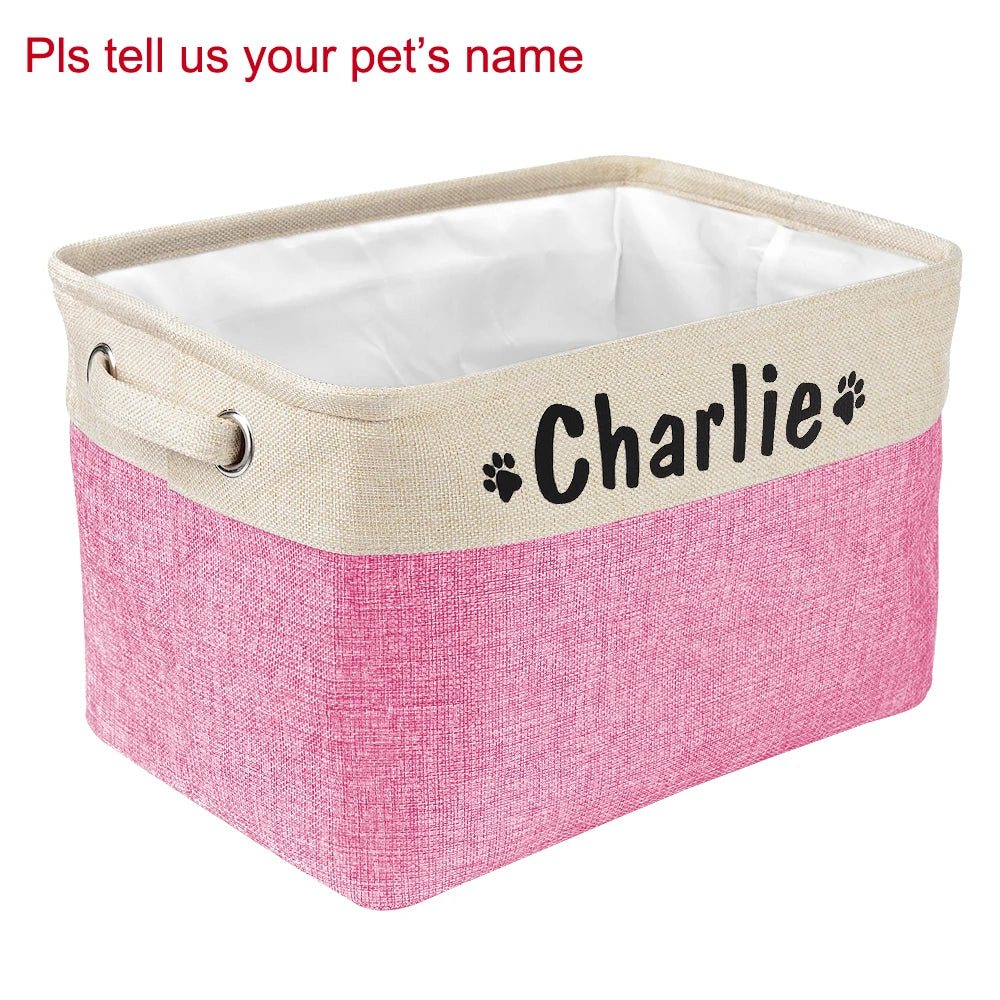 Personalized Foldable Dog Toys Basket Bag