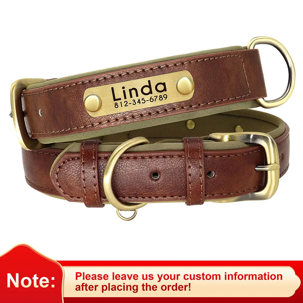 Personalized PU Leather Dog Collar