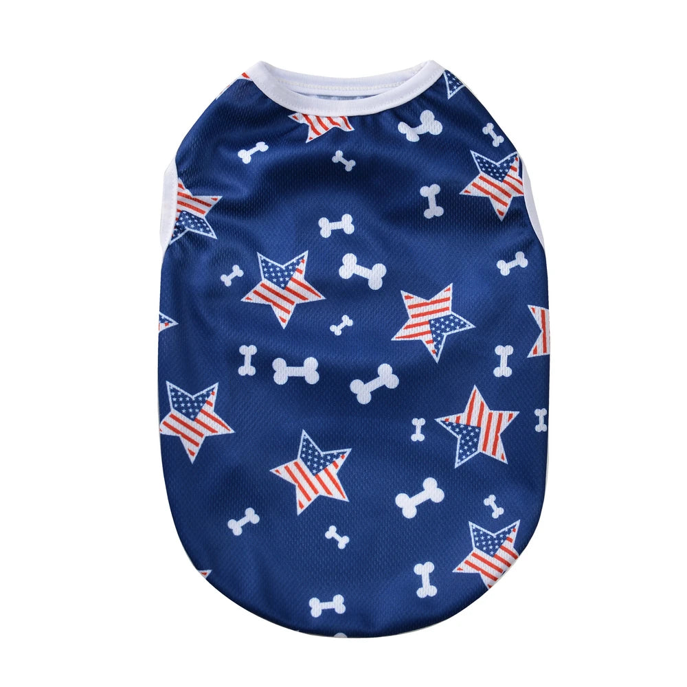 Independence Day Dog Vest – Striped Print Pet Clothes