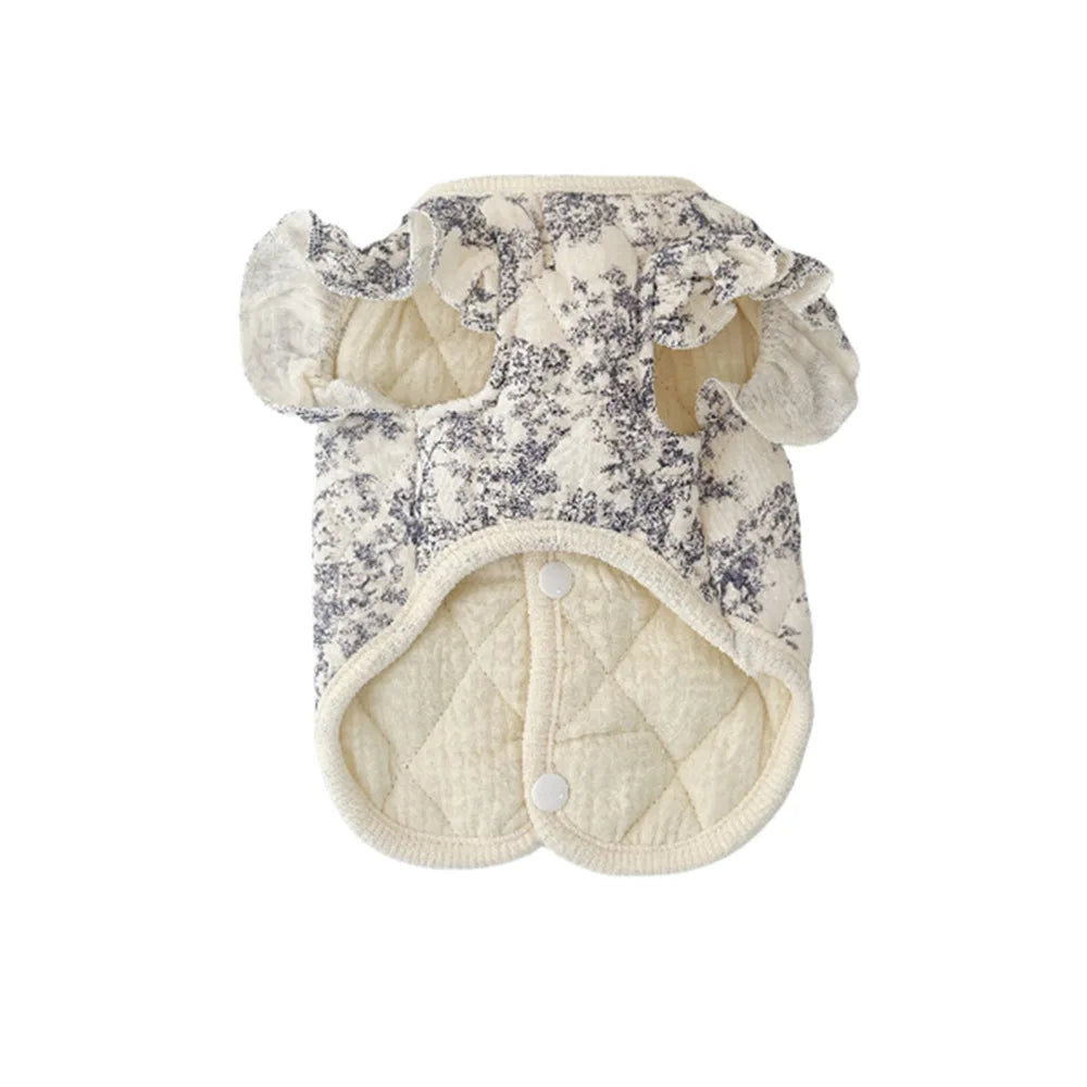 Floral Flying Sleeve Dog Parka Vests