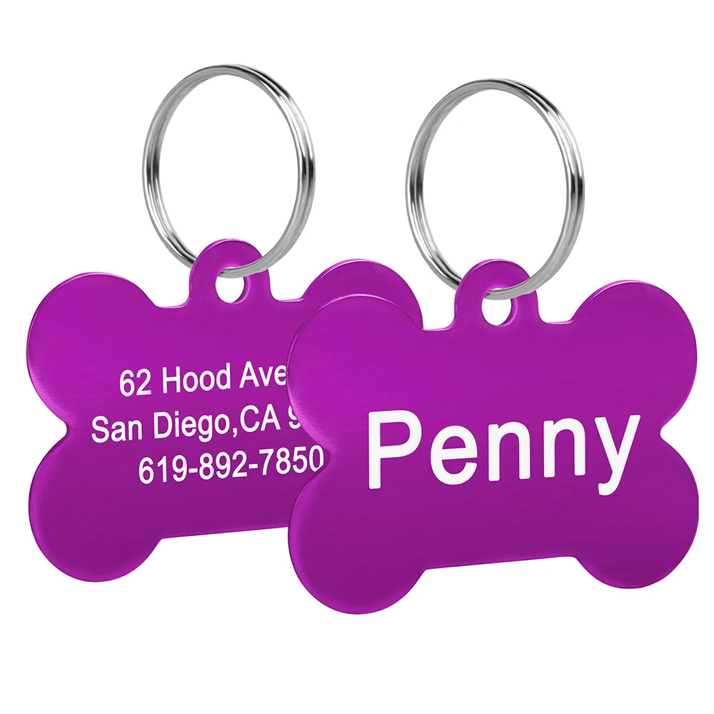 Bone-Shaped Personalized Pet ID Tag