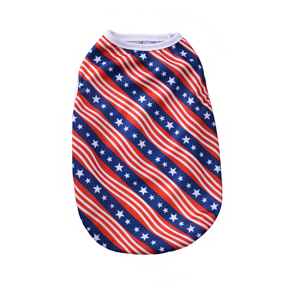 Independence Day Dog Vest – Striped Print Pet Clothes