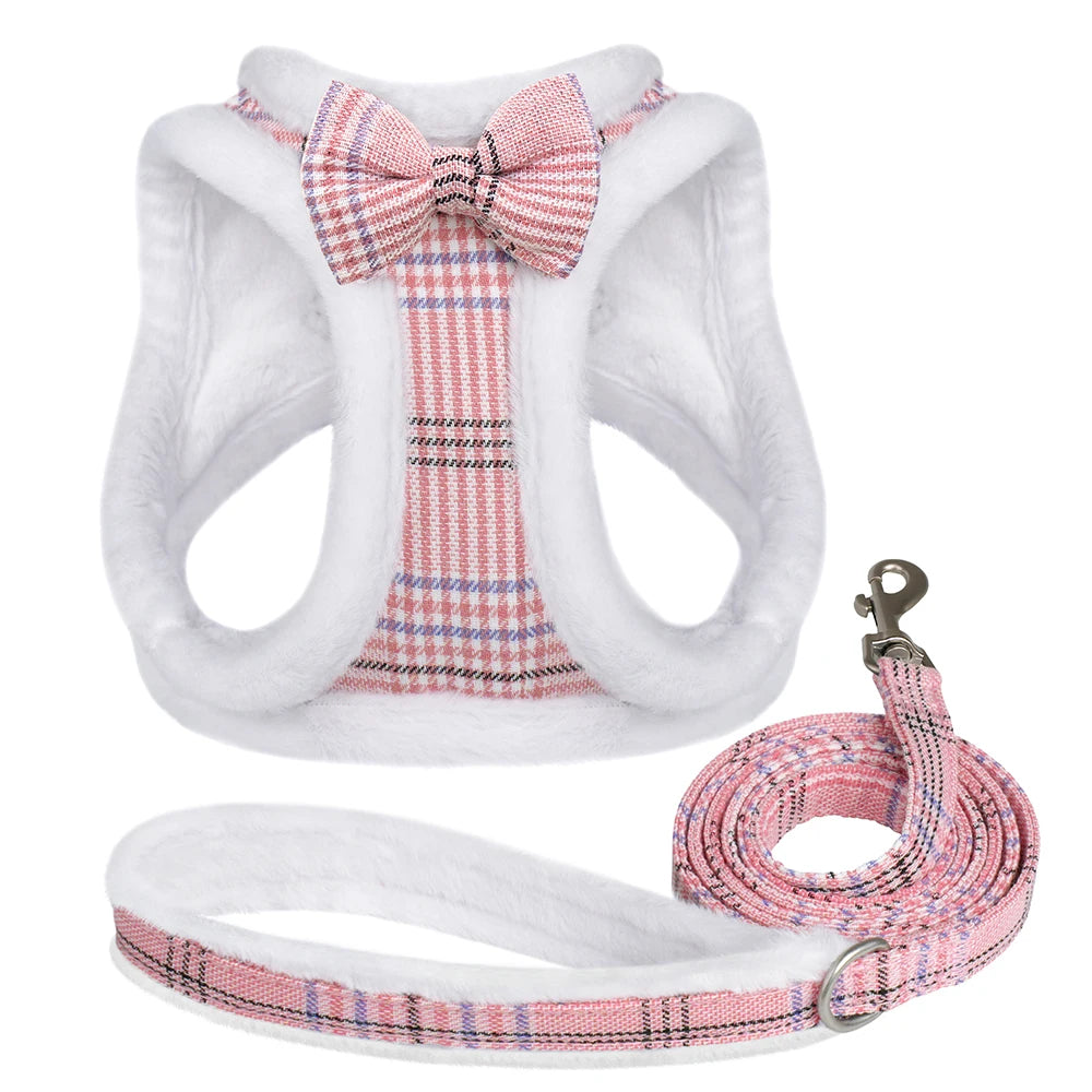 Winter Warm Dog Harness & Leash Set – Soft Fur