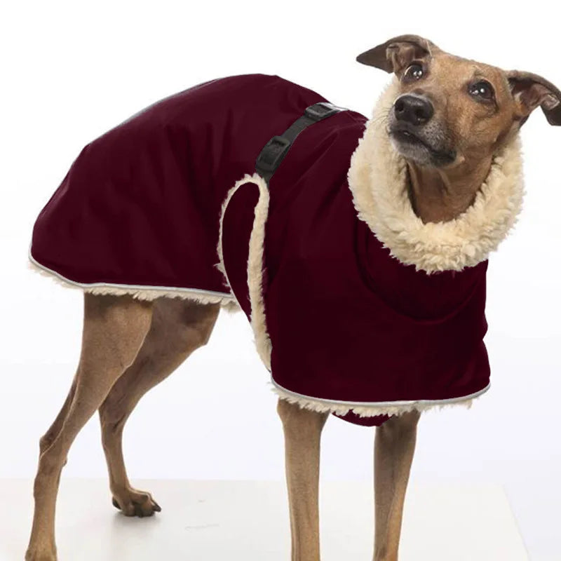 Greyhound Fleece Lined Winter Warm Dog Jacket