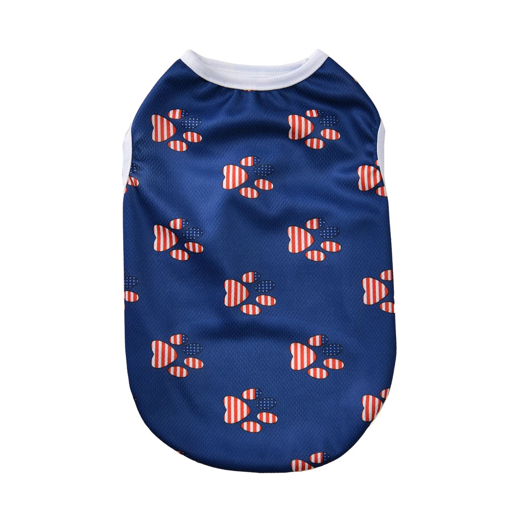 Independence Day Dog Vest – Striped Print Pet Clothes