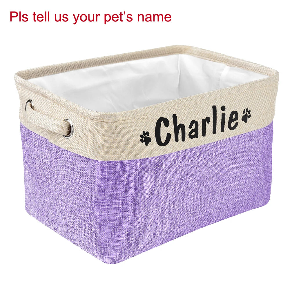 Personalized Foldable Dog Toys Basket Bag