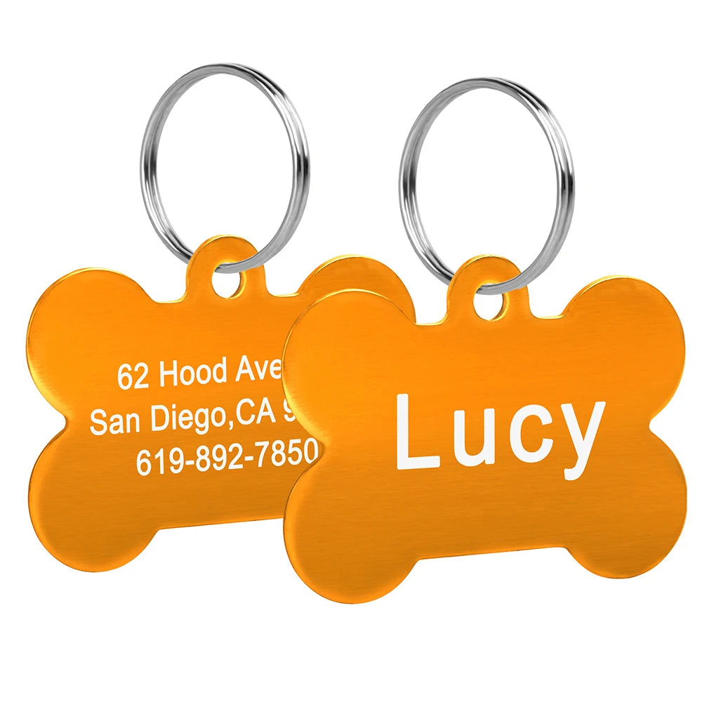 Bone-Shaped Personalized Pet ID Tag