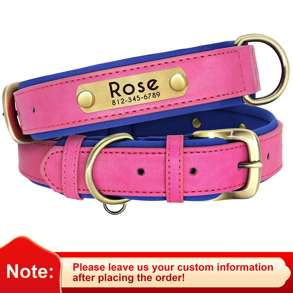 Personalized PU Leather Dog Collar