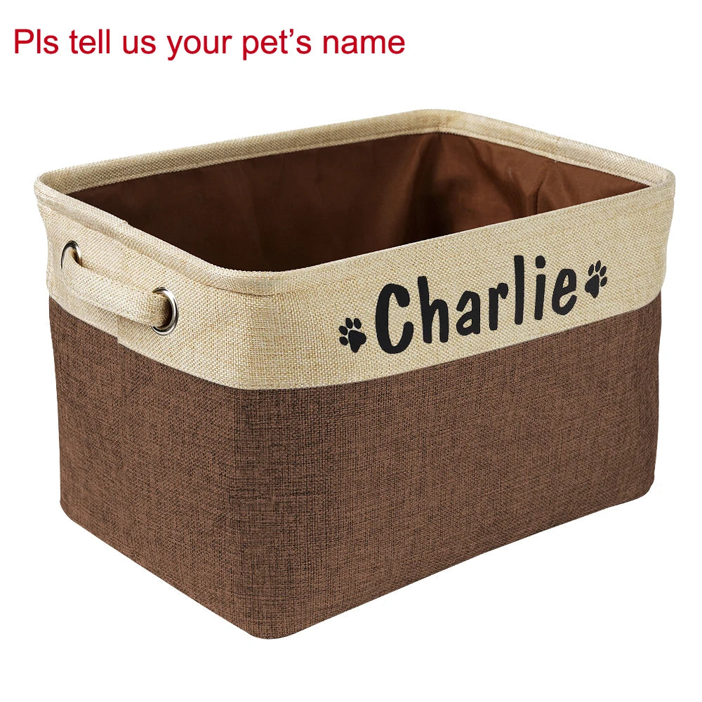 Personalized Foldable Dog Toys Basket Bag