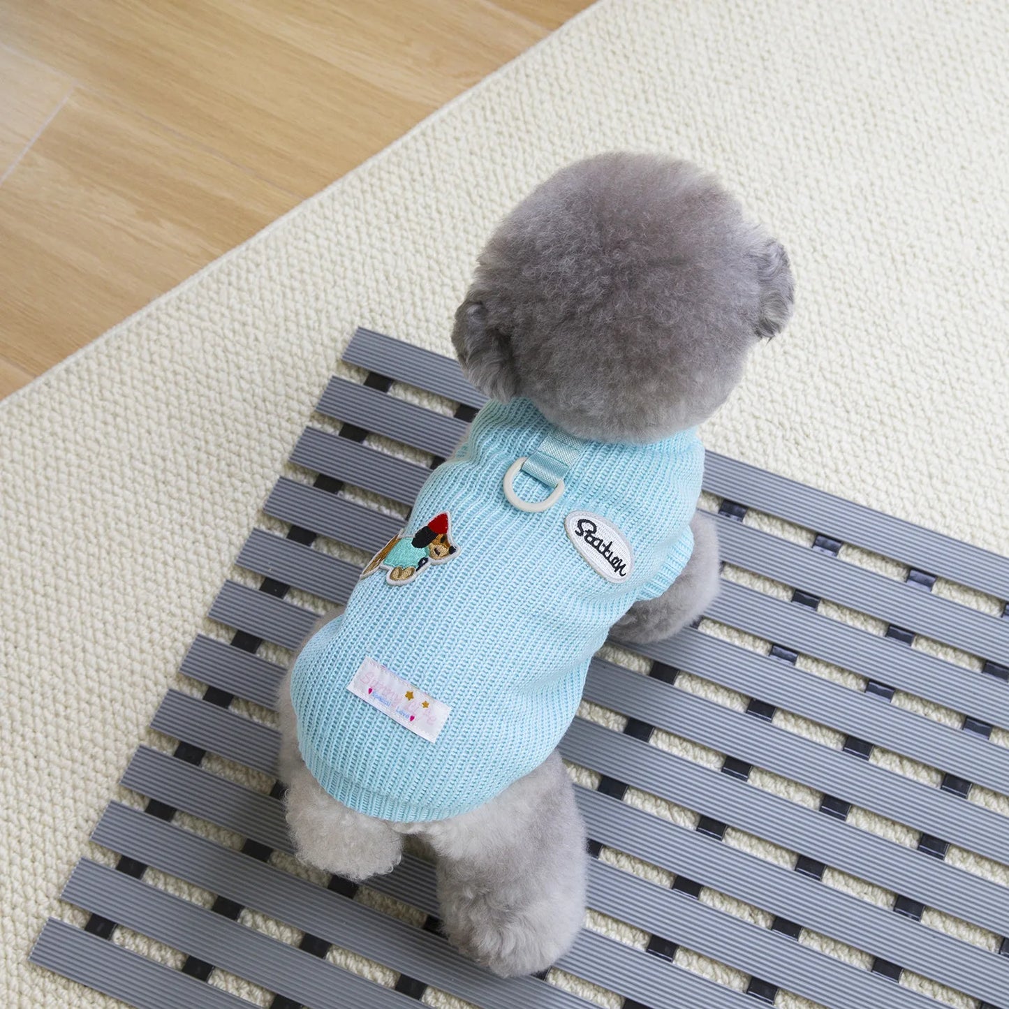 Knitted Dog Vest – Patch & Leash Ring