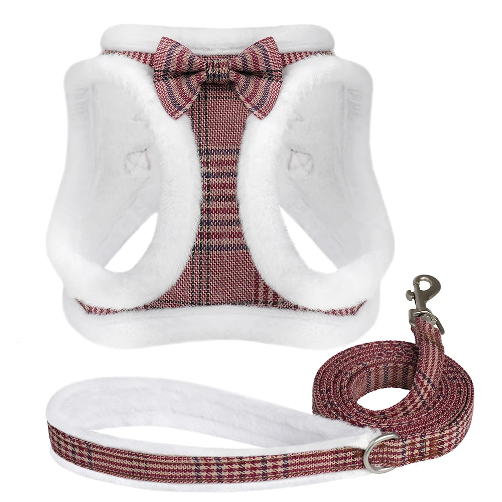 Winter Warm Dog Harness & Leash Set – Soft Fur