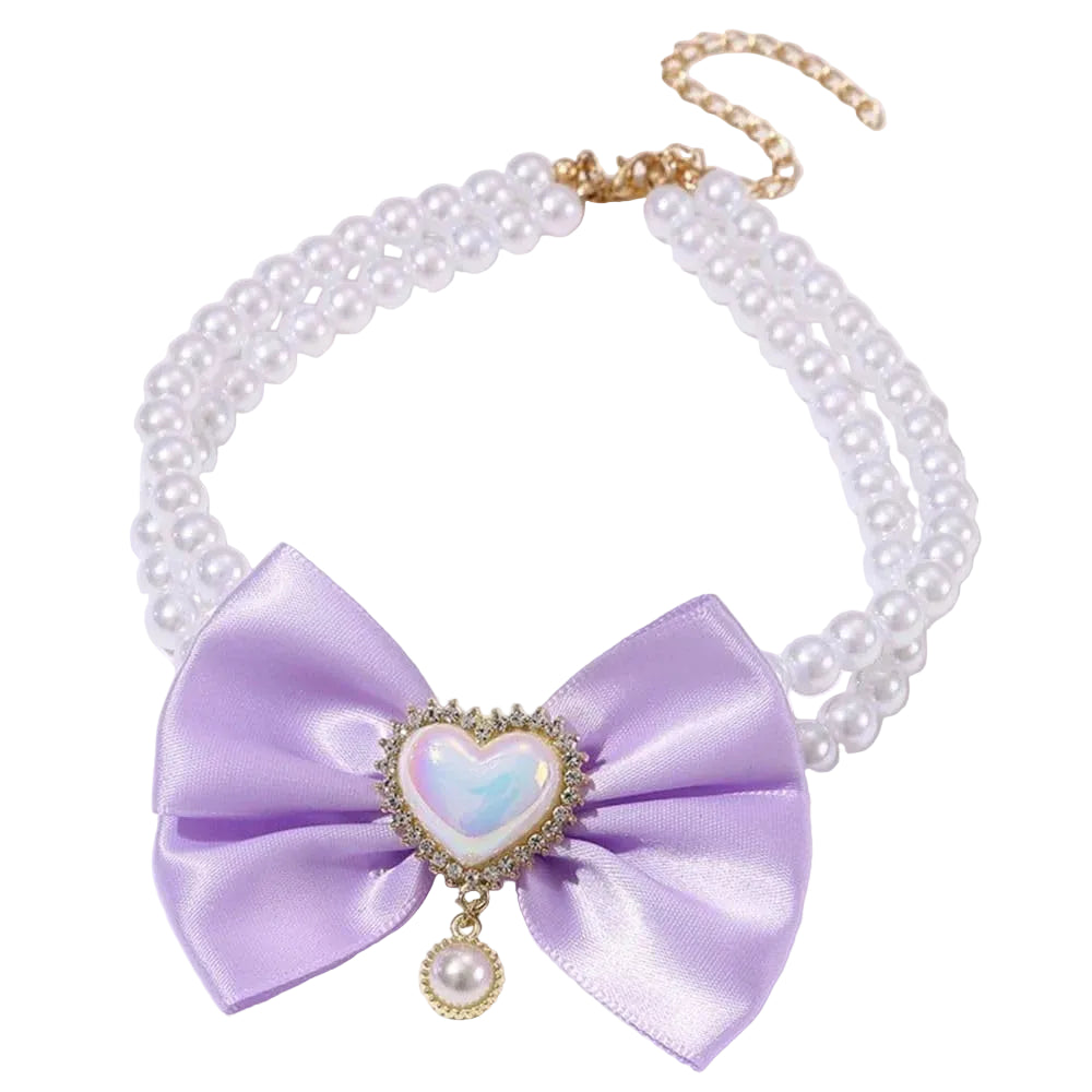 Pearl Bow Tie Pet Collar