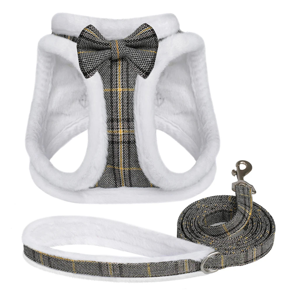 Winter Warm Dog Harness & Leash Set – Soft Fur