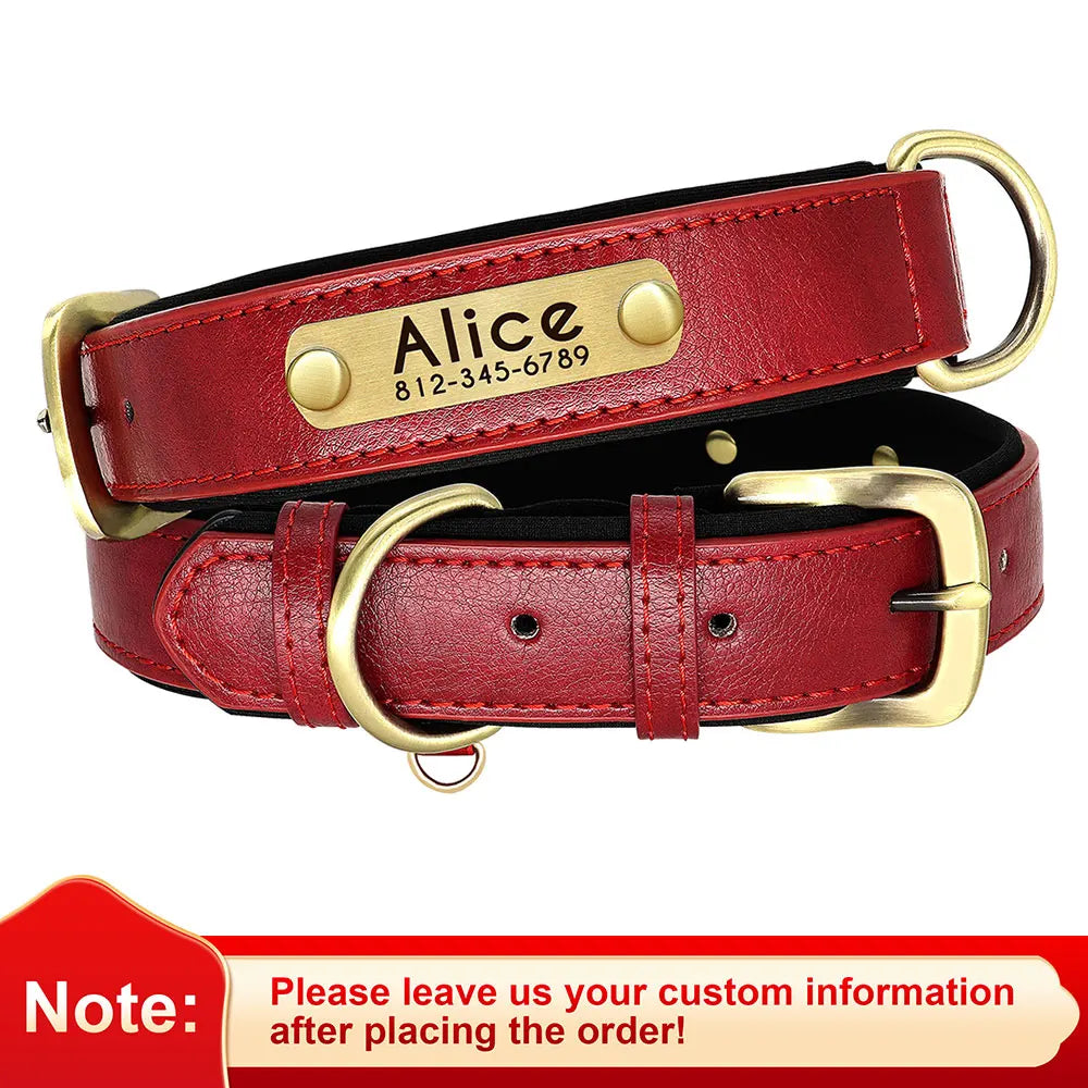 Personalized PU Leather Dog Collar