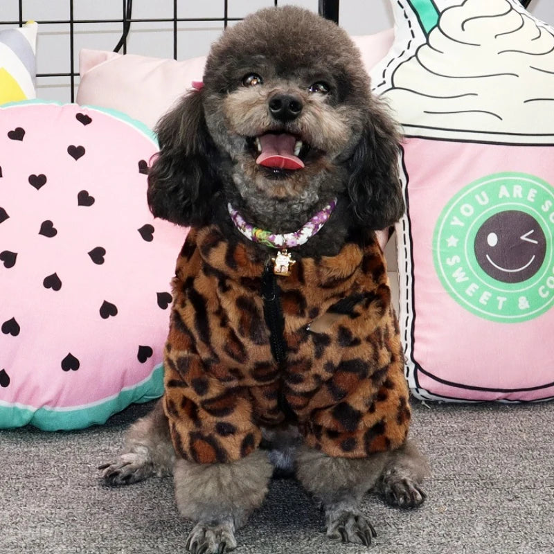 Plush Coat Leopard Print Sweater