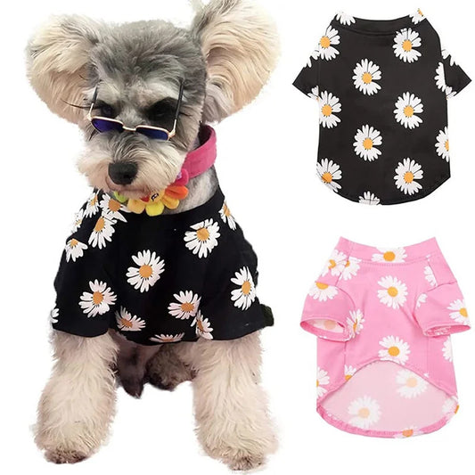 Flower Printed Dog Shirt