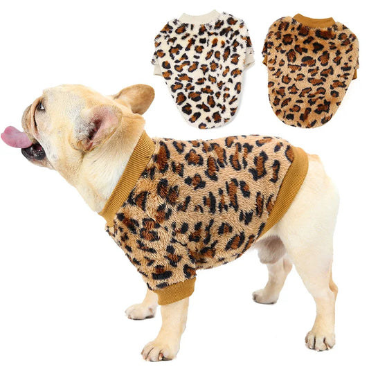 Elastic Leopard Print Dog Hoodies