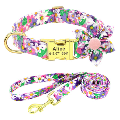 Personalized Custom Dog Collar & Leash Set
