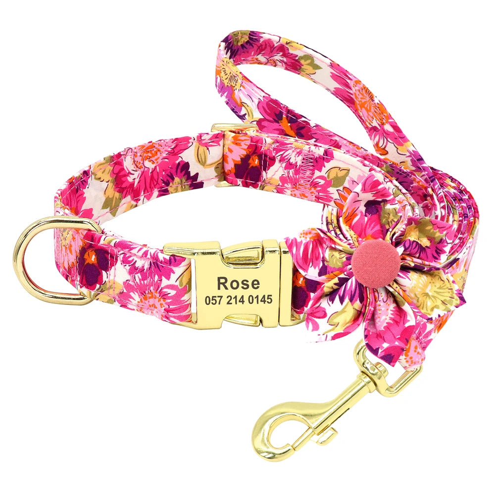 Personalized Custom Dog Collar & Leash Set