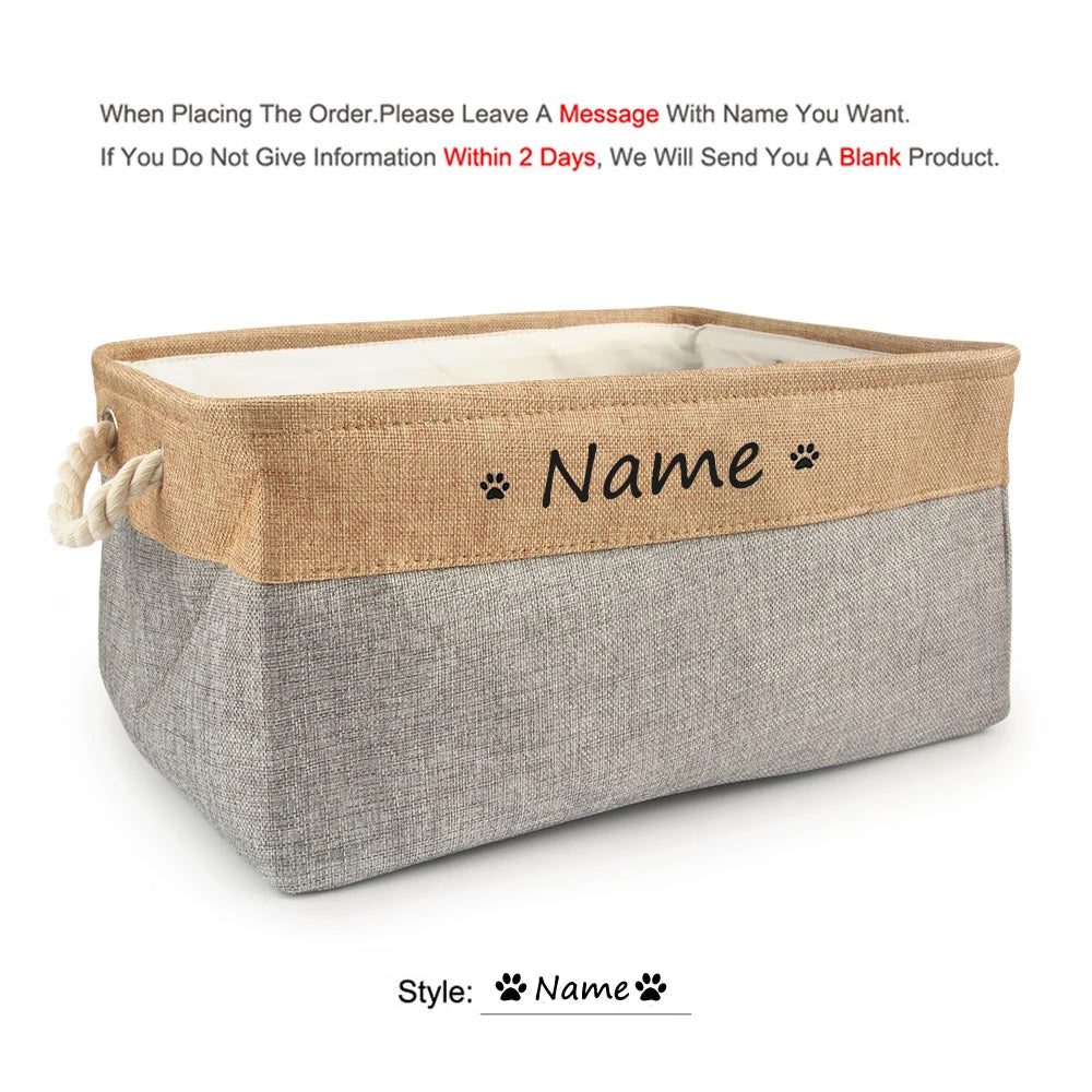 Personalized Pet Toy Storage Basket