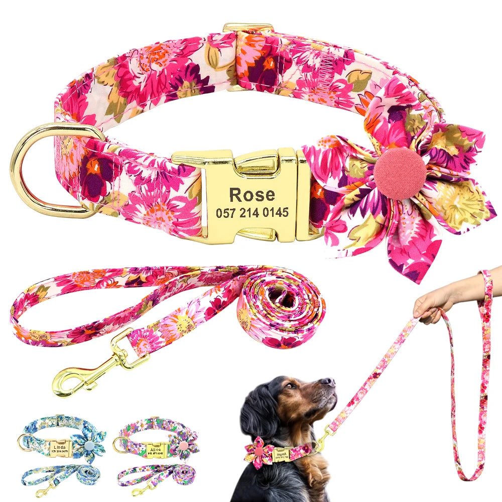 Personalized Custom Dog Collar & Leash Set