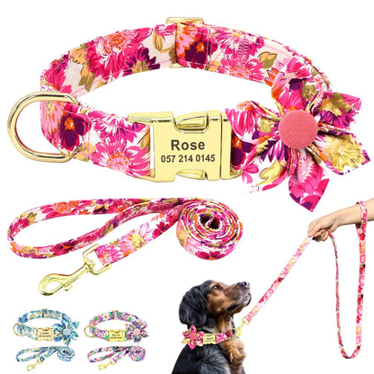Personalized Custom Dog Collar & Leash Set