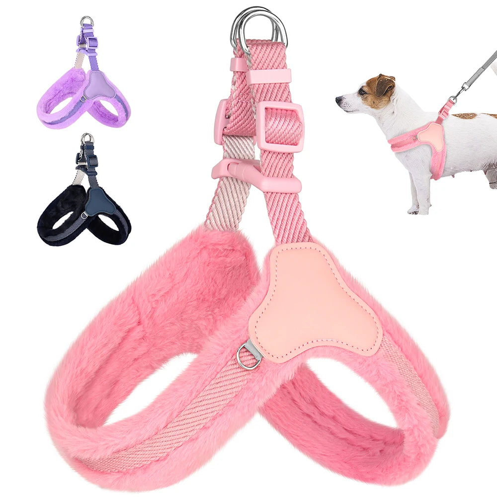 Warm Plush Dog Harness Vest
