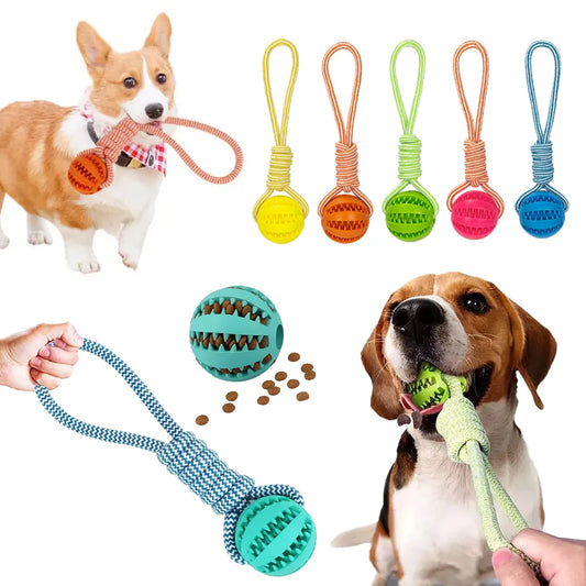 Interactive Dog Rope Ball Toy for Chewing