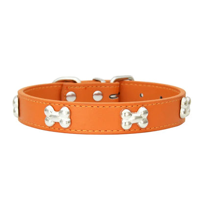 Durable Bone Leather Dog Collar