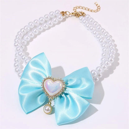 Pearl Bow Tie Pet Collar