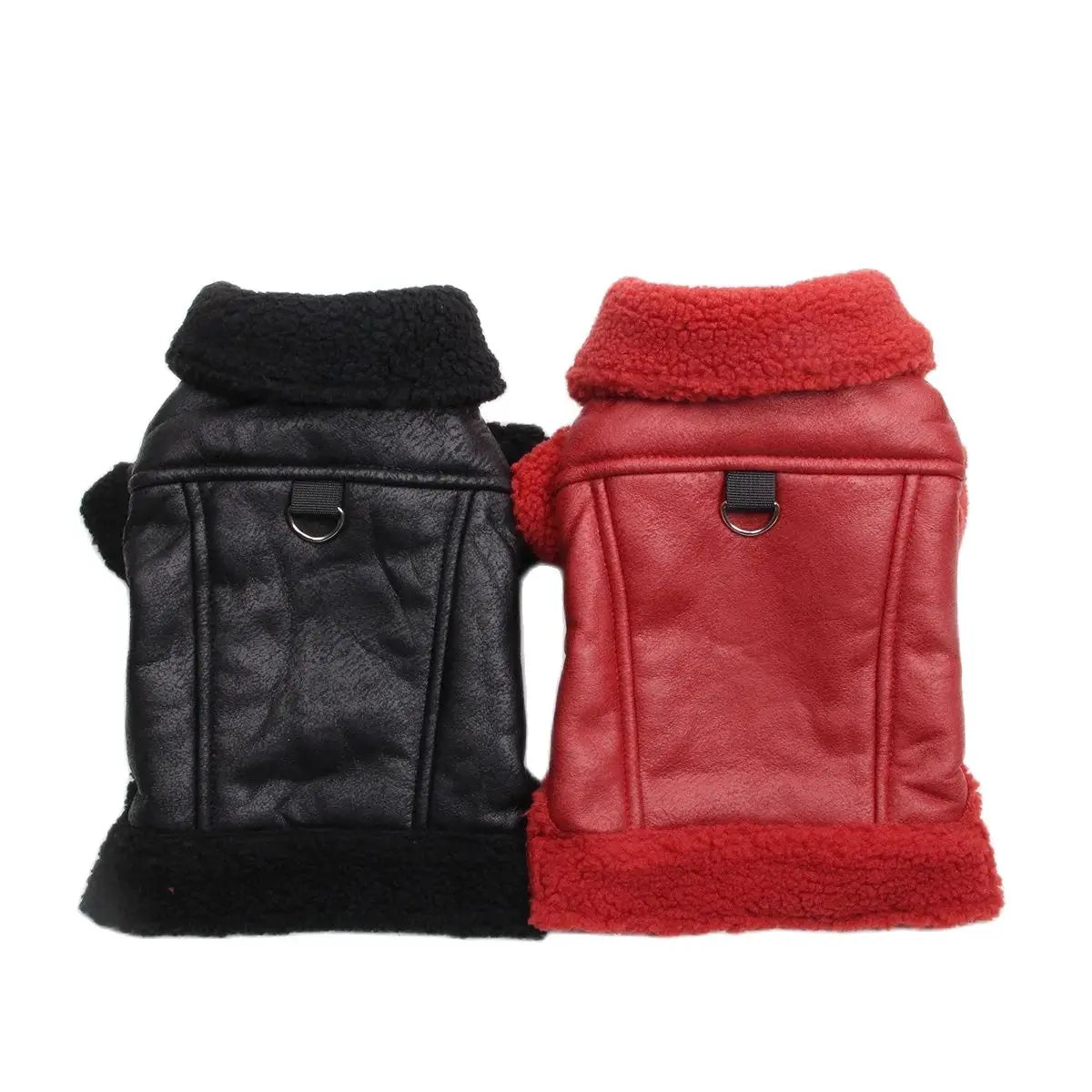 Winter Dog Coat Jacket Faux Leather