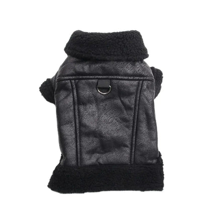 Winter Dog Coat Jacket Faux Leather