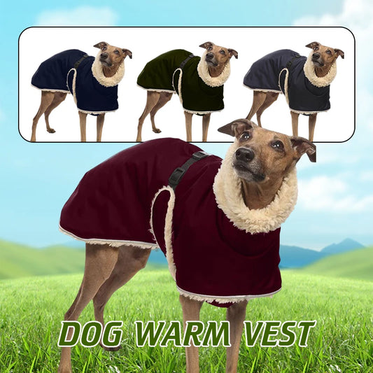 Greyhound Fleece Lined Winter Warm Dog Jacket
