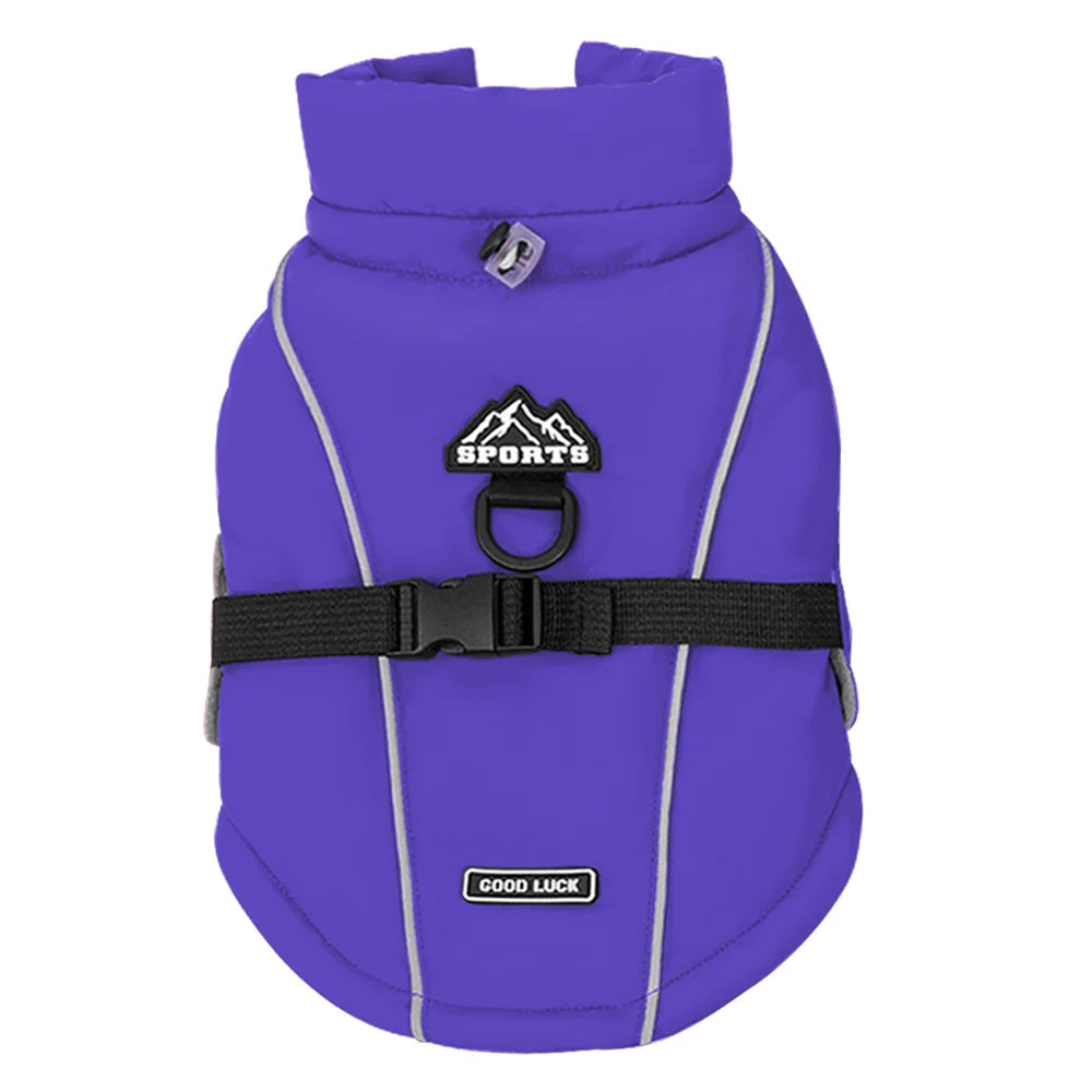 Warm Reflective Dog Jacket With Harness