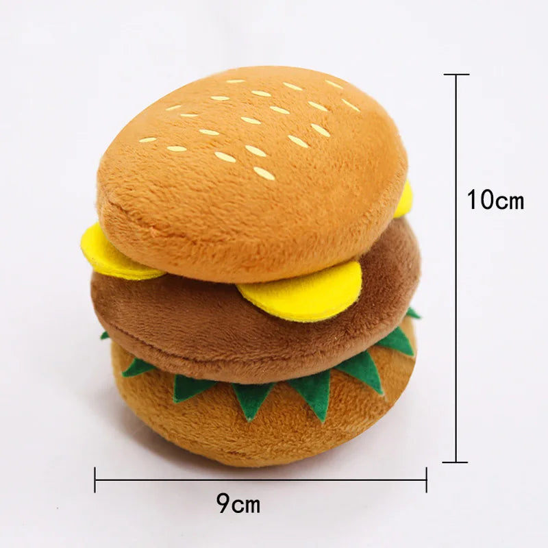 Burger & Fries Plush Squeaky Dog Toys