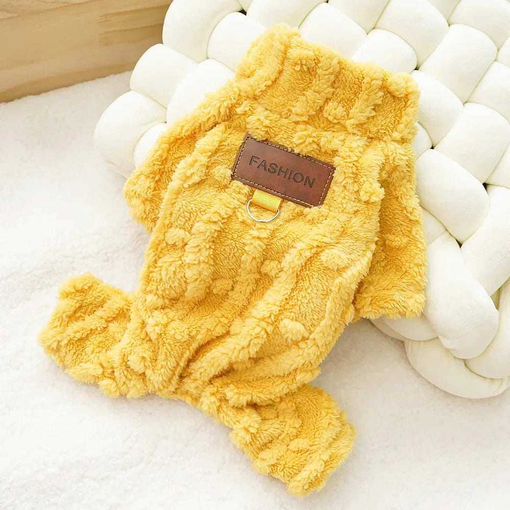 Cute Warm Pet Fleece Jumpsuit Dog Pajamas