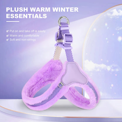 Warm Plush Dog Harness Vest